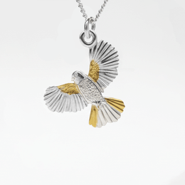 Siberian jay small pendant, partially gild