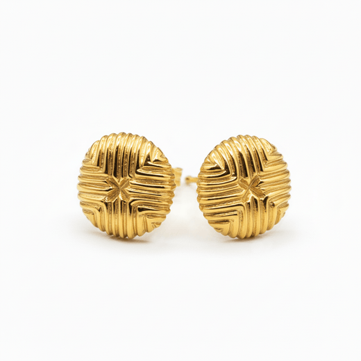 Pikisaari button stud earrings, gold plated